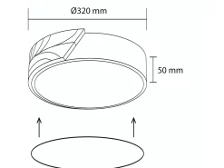 Ledkia Plafón-Plafón LED 18W Circular Madera Ø320 mm CCT Seleccionable Semi-Dari Negro Multicolor