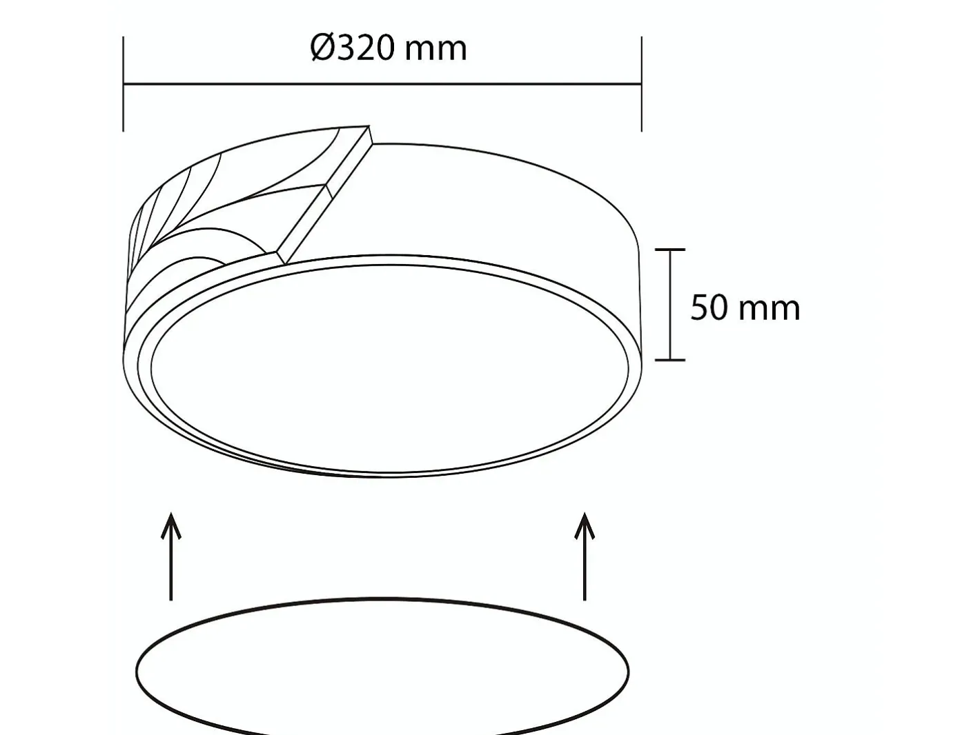 Ledkia Plafón-Plafón LED 18W Circular Madera Ø320 mm CCT Seleccionable Semi-Dari Negro Multicolor