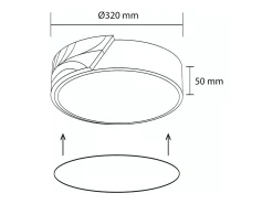 Ledkia Plafón-Plafón LED 18W Circular Madera Ø320 mm CCT Seleccionable Semi-Dari Blanco Multicolor