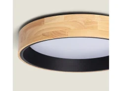 Ledkia Plafón LED 20W Circular Madera Ø470 mm CCT Seleccionable Dari Negro Multicolor Online