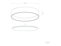 Ledkia Plafón-Plafón LED 20W Circular Metal Ø450 mm CCT Seleccionable Broadway Blanco / Dorado