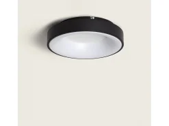 Ledkia Plafón-Plafón LED 30W Circular Metal Ø380 mm CCT Seleccionable Jacob Negro Multicolor