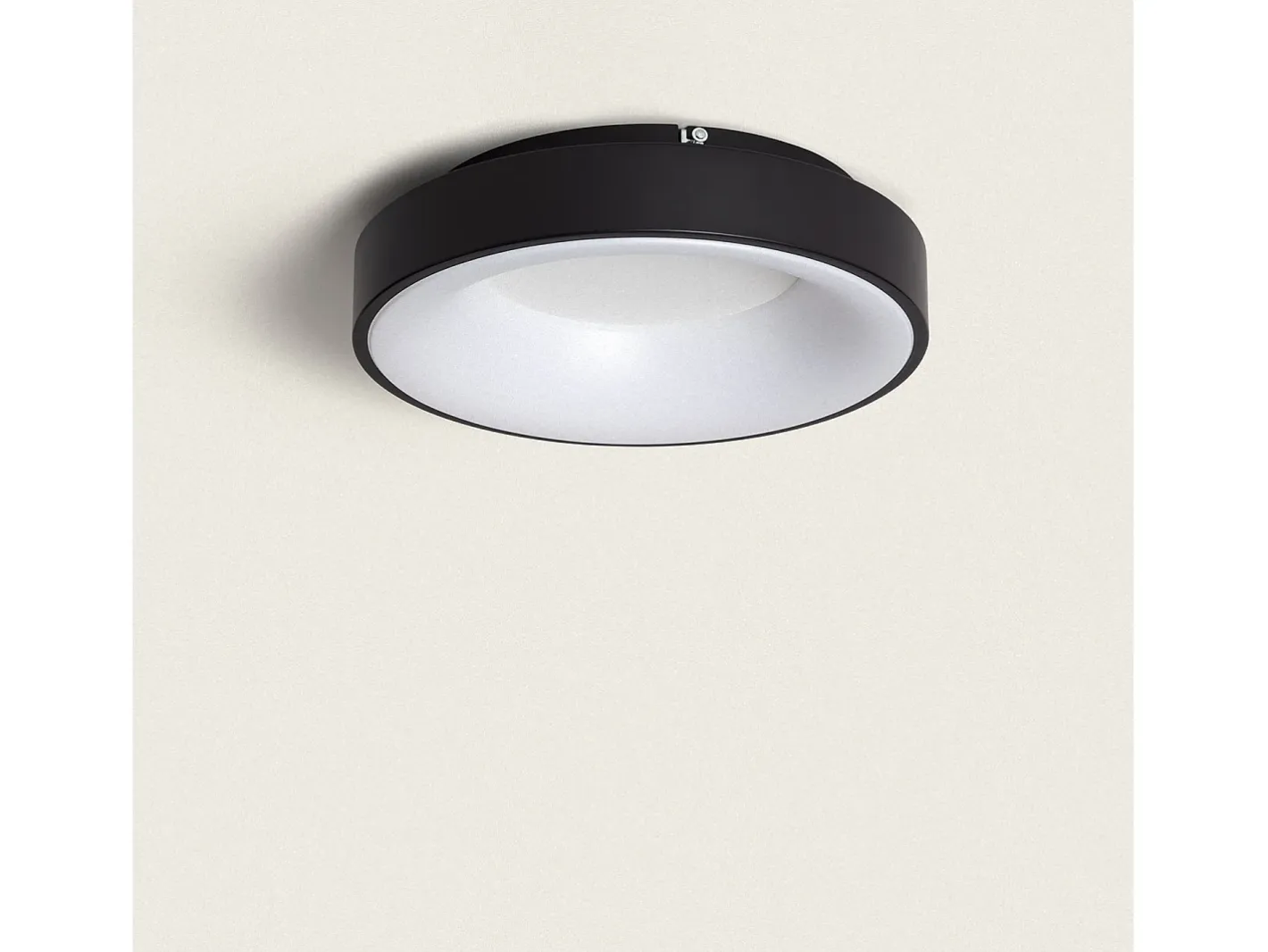 Ledkia Plafón-Plafón LED 30W Circular Metal Ø380 mm CCT Seleccionable Jacob Negro Multicolor