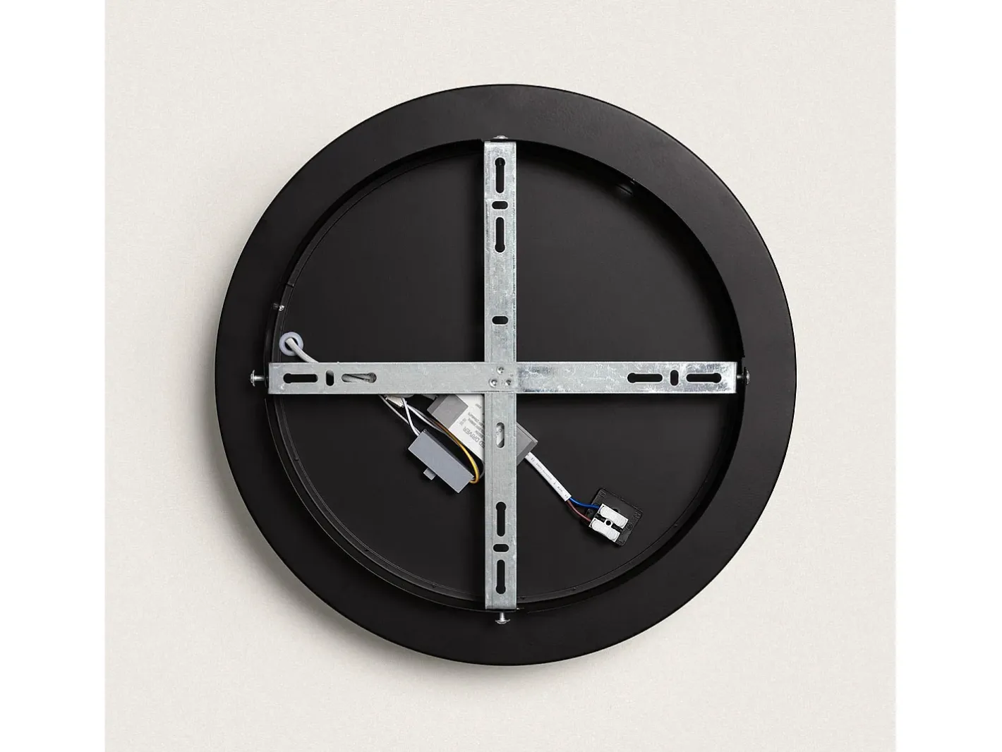 Ledkia Plafón-Plafón LED 30W Circular Metal Ø380 mm CCT Seleccionable Jacob Negro Multicolor