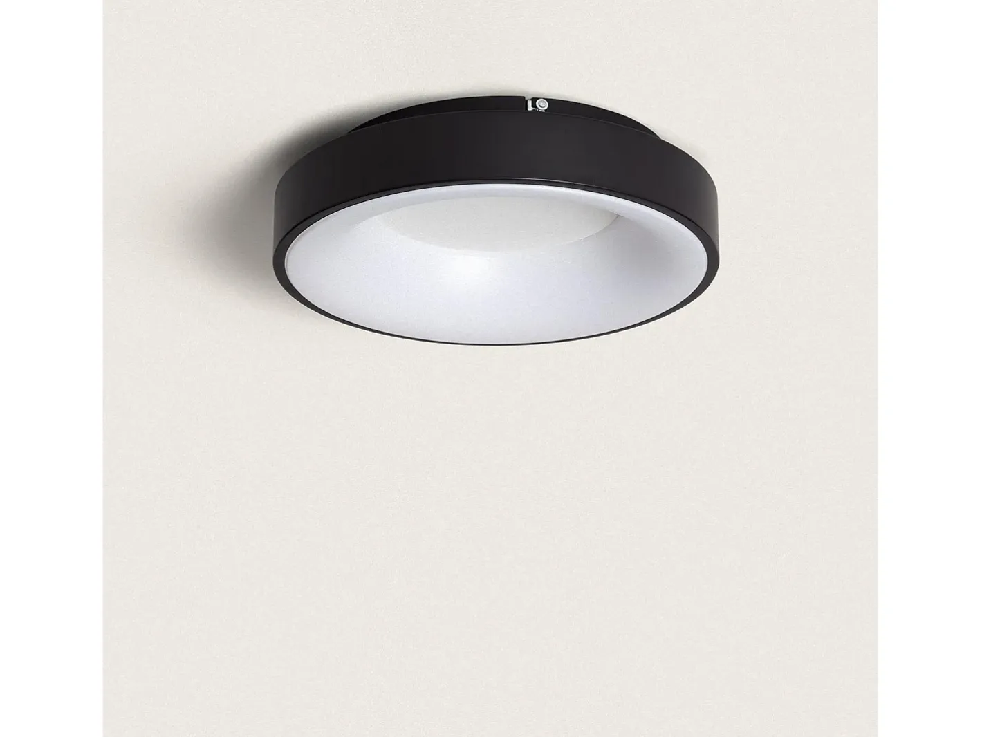 Ledkia Plafón-Plafón LED 30W Circular Metal Ø380 mm CCT Seleccionable Jacob Negro Multicolor