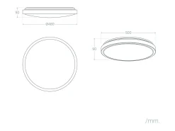 Ledkia Plafón LED 24W Circular Metal Ø500 mm CCT Seleccionable Bari Gris Multicolor