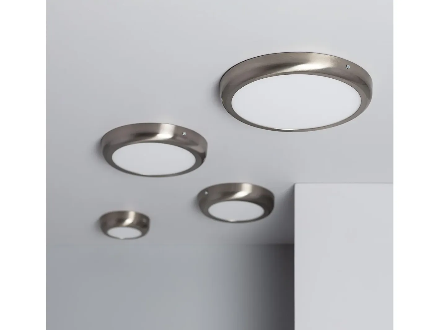 Ledkia Plafón-Plafón LED 6W Circular Metal Ø120 mm Design Silver 3000K Blanco Cálido Multicolor