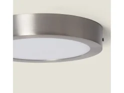 Ledkia Plafón LED 18W Circular Metal Ø225 mm Silver 5000K Blanco Frío Plateado New