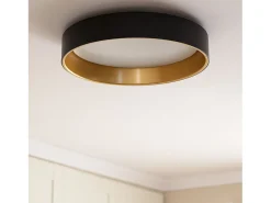 Ledkia Plafón-Plafón LED 20W Circular Metal Ø450 mm CCT Seleccionable Broadway Negro / Dorado Multicolor