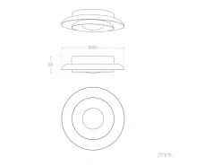 Ledkia Plafón LED 20W Circular Metal Ø300 mm CCT Seleccionable Handen Telmor Blanco Hot