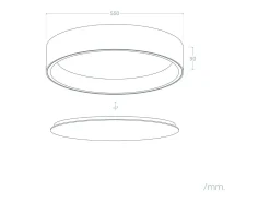 Ledkia Plafón-Plafón LED 30W Circular Metal Ø550 mm CCT Seleccionable Big Broadway Negro Multicolor