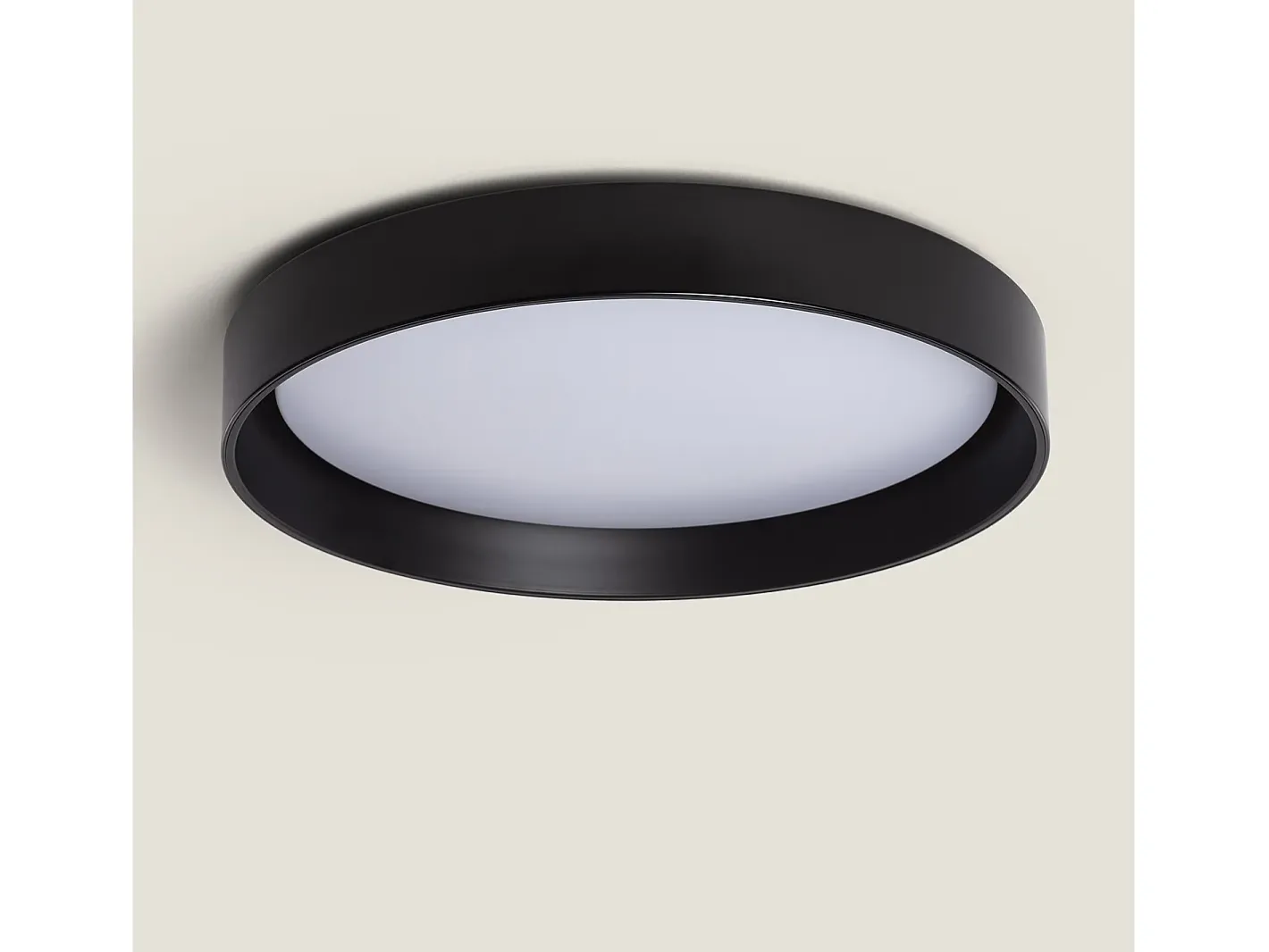 Ledkia Plafón-Plafón LED 30W Circular Metal Ø550 mm CCT Seleccionable Big Broadway Negro Multicolor