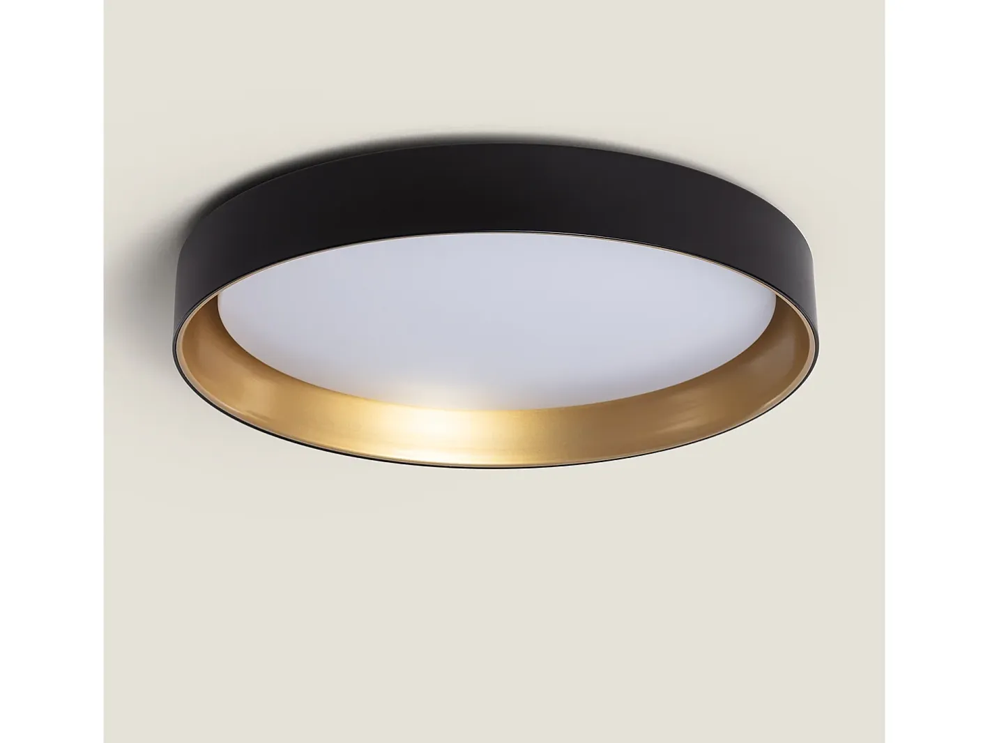 Ledkia Plafón-Plafón LED 30W Circular Metal Ø550 mm CCT Seleccionable Big Broadway Negro Multicolor