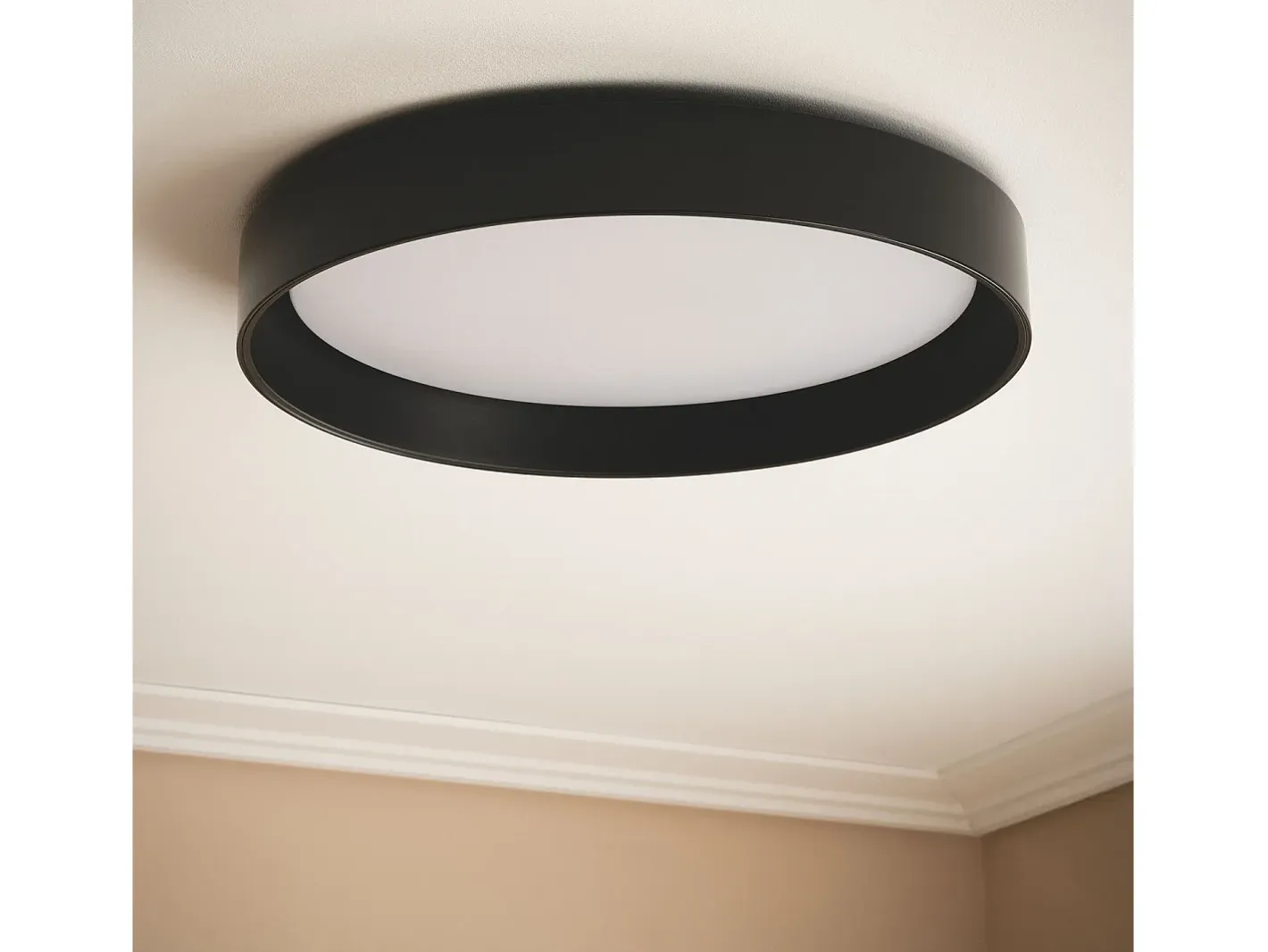 Ledkia Plafón-Plafón LED 30W Circular Metal Ø550 mm CCT Seleccionable Big Broadway Negro Multicolor