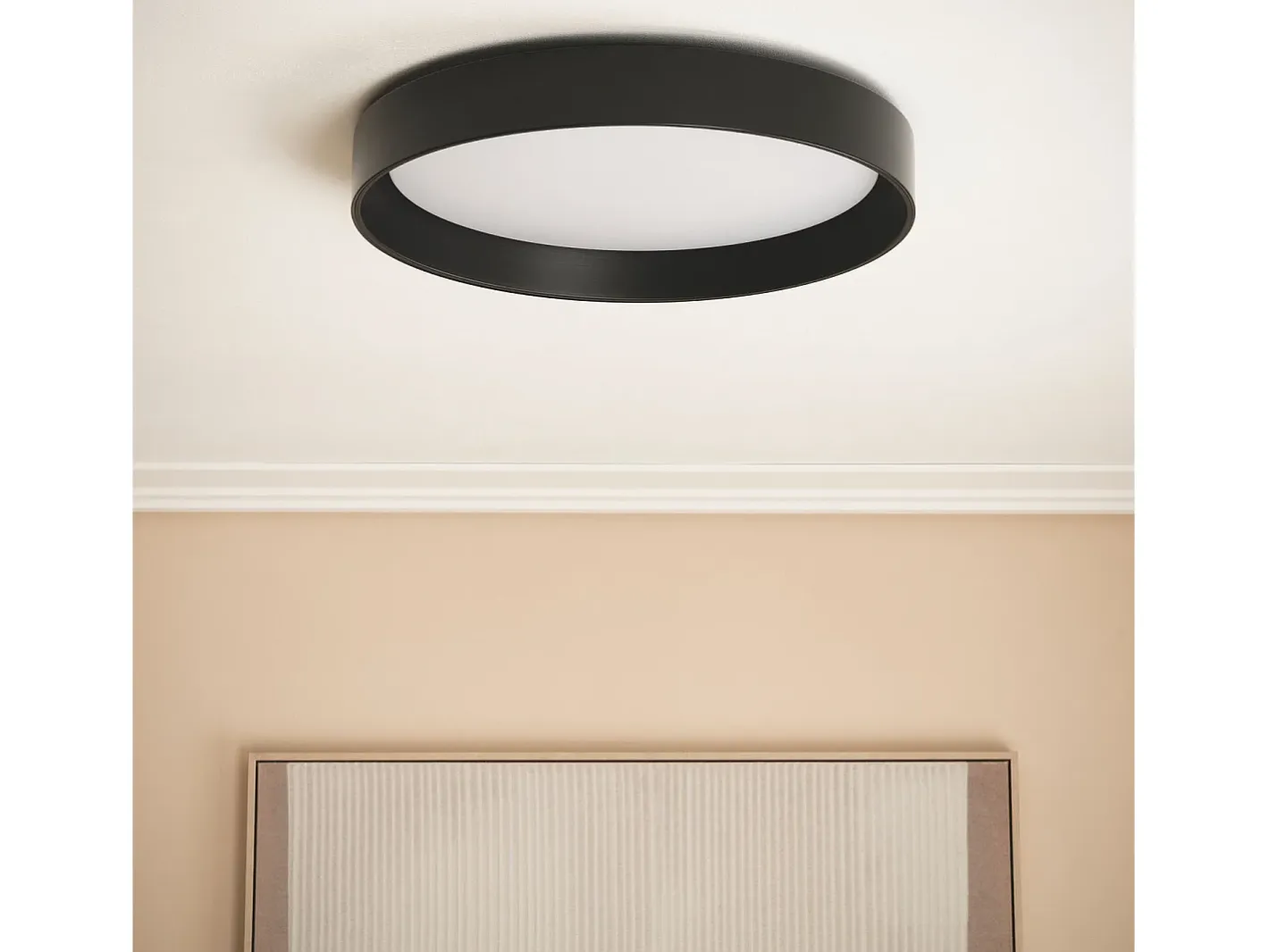 Ledkia Plafón-Plafón LED 30W Circular Metal Ø550 mm CCT Seleccionable Big Broadway Negro Multicolor