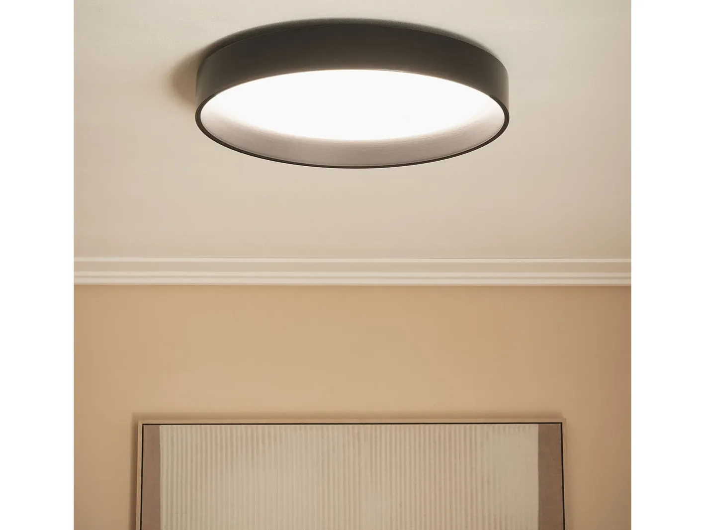 Ledkia Plafón-Plafón LED 30W Circular Metal Ø550 mm CCT Seleccionable Big Broadway Negro Multicolor