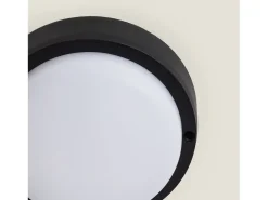 Ledkia Iluminación Exterior-Plafón LED 15W Circular para Exterior Ø140 mm IP65 Black 4000K Blanco Neutro Negro