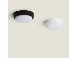 Ledkia Iluminación Exterior-Plafón LED 15W Circular para Exterior Ø140 mm IP65 Black 4000K Blanco Neutro Negro