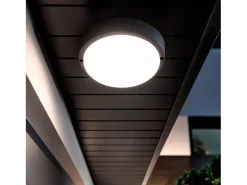Ledkia Iluminación Exterior-Plafón LED 15W Circular para Exterior Ø140 mm IP65 Black 4000K Blanco Neutro Negro