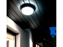 Ledkia Plafón LED 25W Circular para Exterior Ø175 mm IP65 Black 6500K Frío Blanco