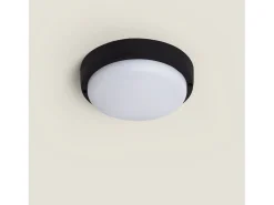 Ledkia Plafón LED 25W Circular para Exterior Ø175 mm IP65 Black 6500K Frío Blanco
