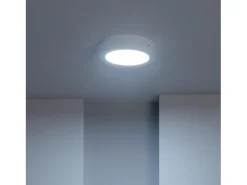 Ledkia Iluminación Exterior-Plafón LED 12W Circular SwitchCCT Seleccionable Ø170 mm Regulación Compatible con Mando RF V2 Seleccionable (Cálido-Neutro-Frío) Blanco