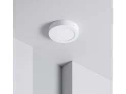 Ledkia Iluminación Exterior-Plafón LED 12W Circular SwitchCCT Seleccionable Ø170 mm Regulación Compatible con Mando RF V2 Seleccionable (Cálido-Neutro-Frío) Blanco