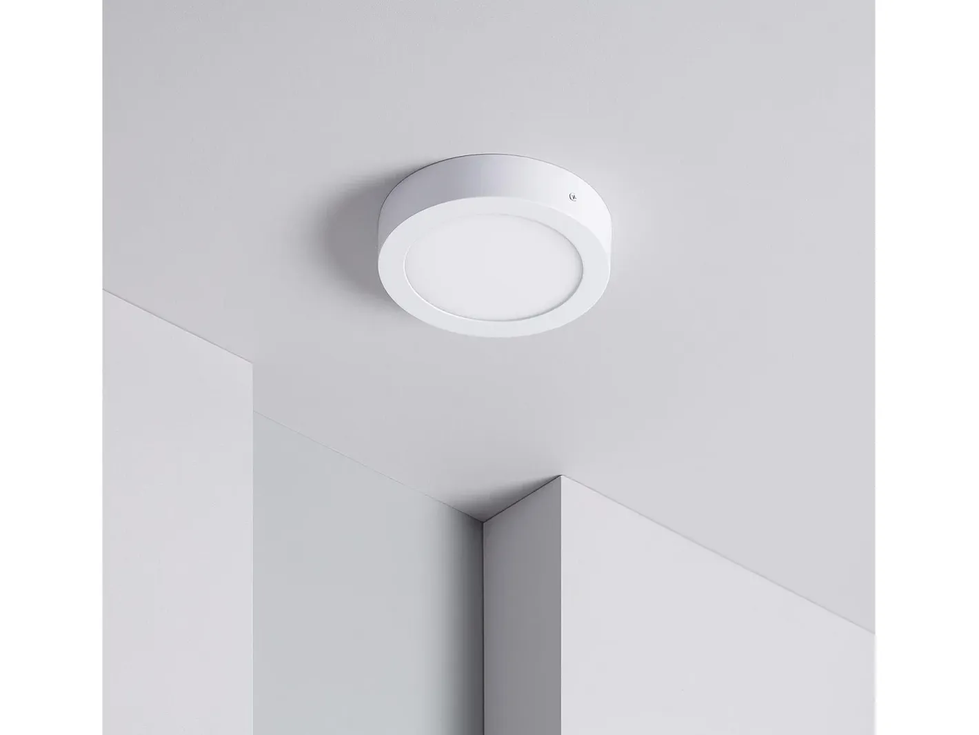 Ledkia Iluminación Exterior-Plafón LED 12W Circular SwitchCCT Seleccionable Ø170 mm Regulación Compatible con Mando RF V2 Seleccionable (Cálido-Neutro-Frío) Blanco