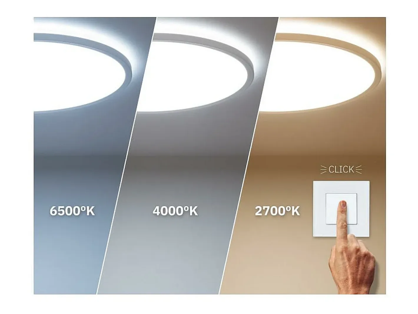 Ledkia Iluminación Exterior-Plafón LED 12W Circular SwitchCCT Seleccionable Ø170 mm Regulación Compatible con Mando RF V2 Seleccionable (Cálido-Neutro-Frío) Blanco