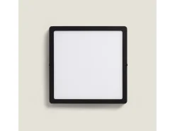Ledkia Plafón-Plafón LED 24W Cuadrado Aluminio 280x280 mm Slim CCT Seleccionable Galán SwitchDimm Negro Multicolor