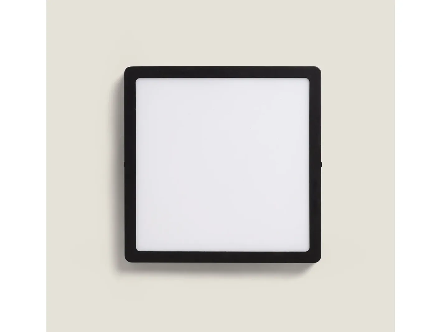 Ledkia Plafón-Plafón LED 24W Cuadrado Aluminio 280x280 mm Slim CCT Seleccionable Galán SwitchDimm Negro Multicolor