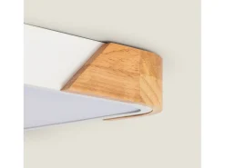 Ledkia Plafón-Plafón LED 18W Cuadrado Madera 325x325 mm CCT Seleccionable Semi-Dari Blanco Multicolor