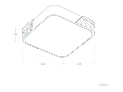 Ledkia Plafón-Plafón LED 18W Cuadrado Madera 325x325 mm CCT Seleccionable Semi-Dari Blanco Multicolor