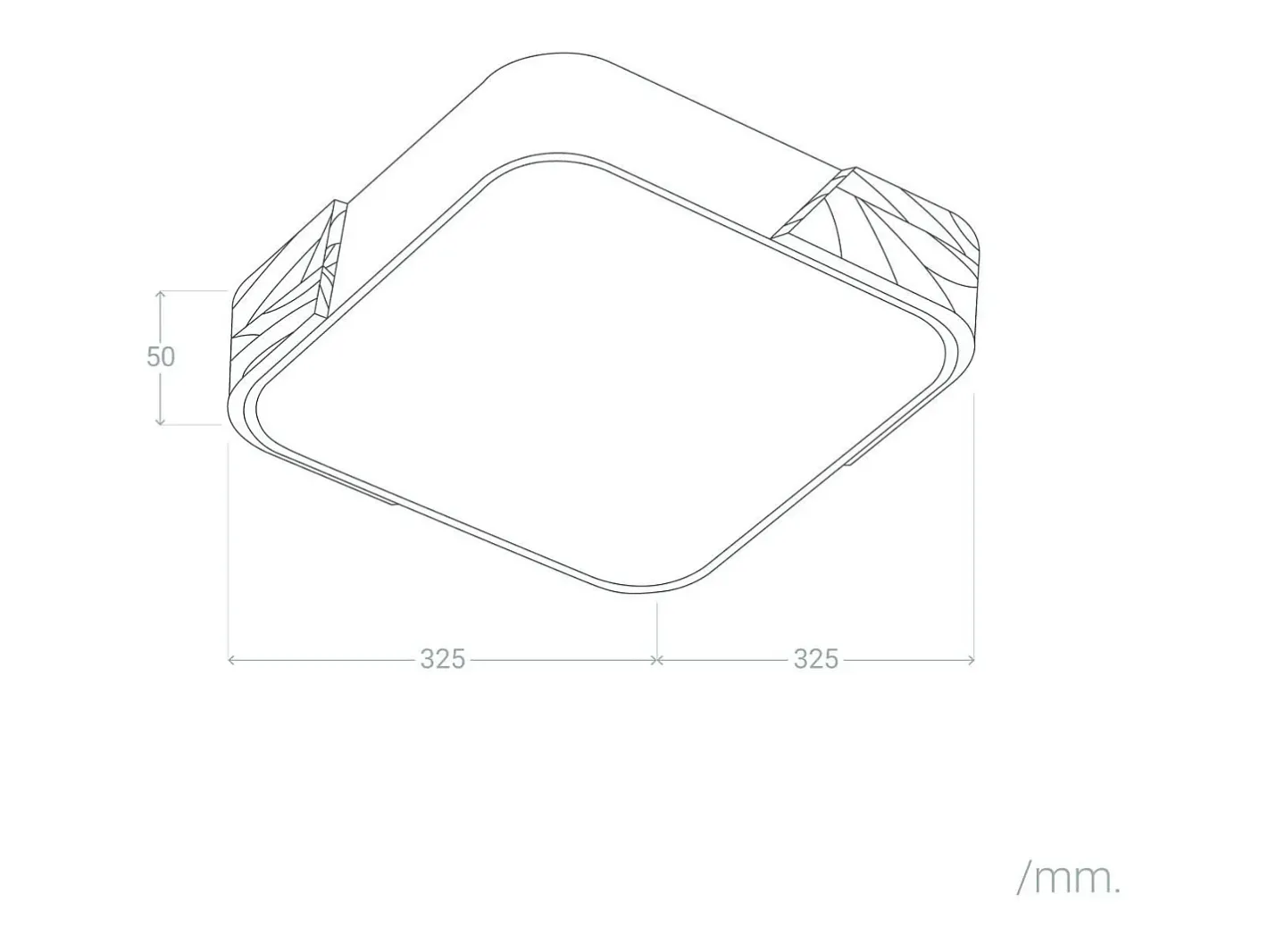 Ledkia Plafón-Plafón LED 18W Cuadrado Madera 325x325 mm CCT Seleccionable Semi-Dari Blanco Multicolor