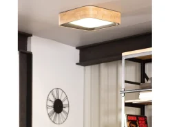 Outlet Ledkia Plafón LED 15W Cuadrado Madera 370x370 mm CCT Seleccionable Dari Negro Multicolor
