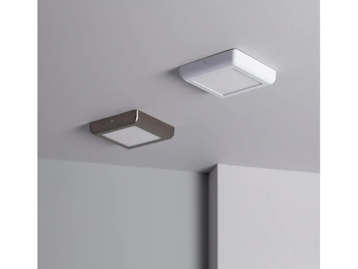 Ledkia Plafón LED 12W Cuadrado Metal 178x178 mm Design White 6000K Blanco Frío Multicolor New