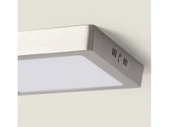 Ledkia Plafón LED 18W Cuadrado Metal 225x225 mm Silver 3000K Blanco Cálido Multicolor Hot