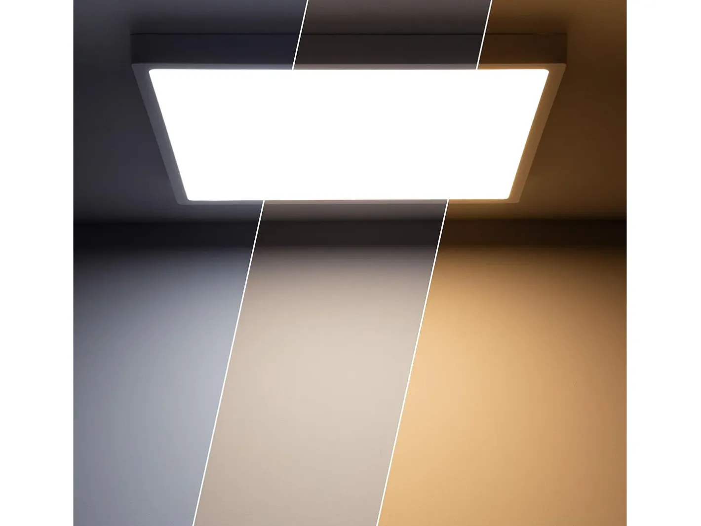 Ledkia Plafón-Plafón LED 30W Cuadrado Superslim CCT Seleccionable 400x400 mm Seleccionable (Cálido-Neutro-Frío) Multicolor