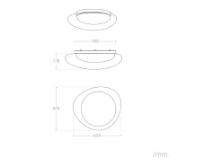 Ledkia Aplique Para Pared-Plafón LED 30W Metal y Metacrilato CCT Seleccionable Camden L Ø600 mm CCT 2700K - 3300K - 4000K Blanco