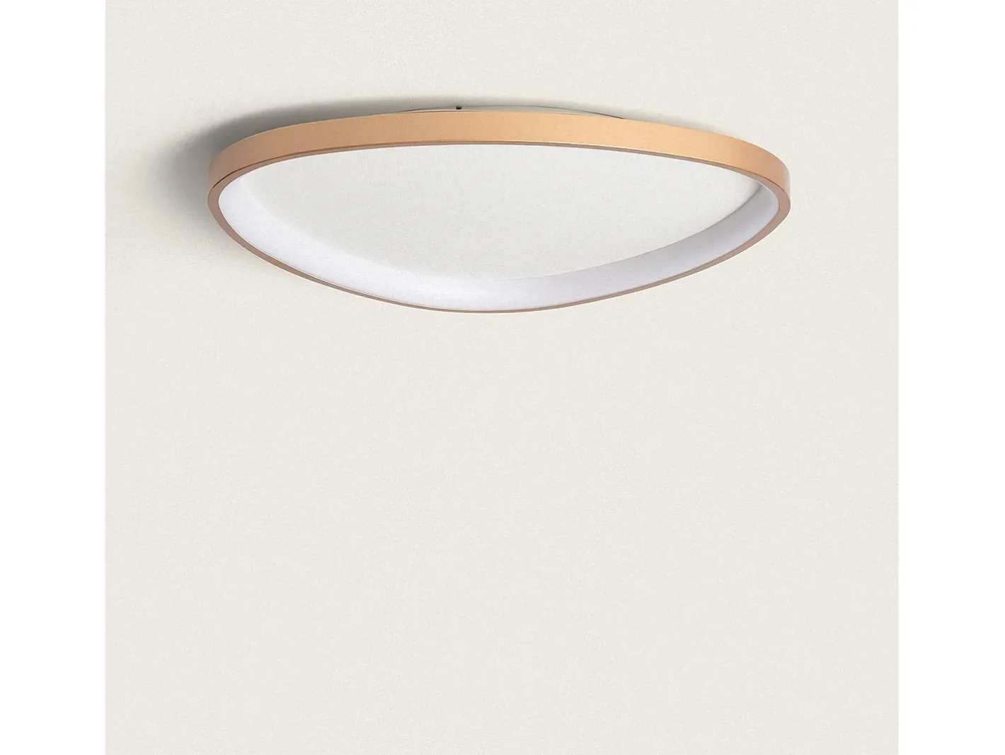 Ledkia Plafón-Plafón LED 30W Ovalado Metal Ø600 mm CCT Seleccionable Owen Dorado Multicolor