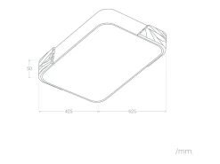 Ledkia Plafón-Plafón LED 30W Rectangular Madera y Metal 625x425 mm CCT Seleccionable Semi-Dari Blanco Multicolor