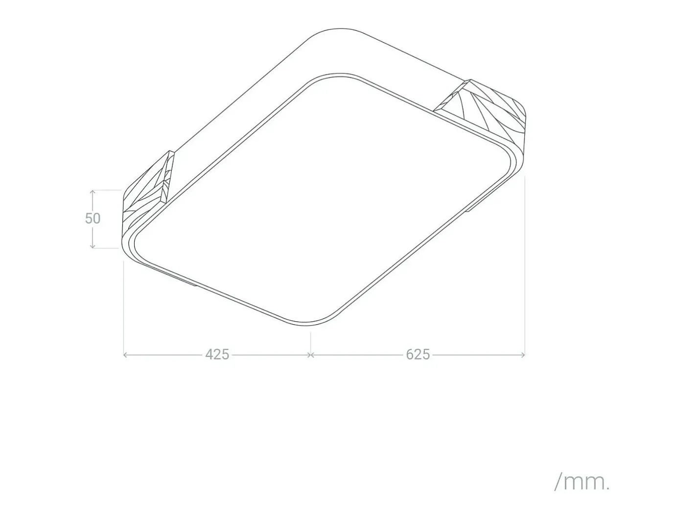 Ledkia Plafón-Plafón LED 30W Rectangular Madera y Metal 625x425 mm CCT Seleccionable Semi-Dari Blanco Multicolor