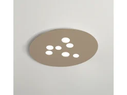 Plafón Luna de metal gris tórtola 72,5x60cm, 7 luces GX53 máx 7x8W, IP20, diseño moderno redondo, bombillas no incluidas Marru00f3n chocolate Best