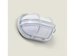 Ledkia Aplique Para Pared-Plafón Oval para Exterior 260x146 mm Fjord Acero Galvanizado Plateado