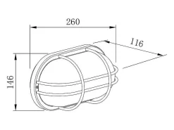 Ledkia Aplique Para Pared-Plafón Oval para Exterior 260x146 mm Fjord Acero Galvanizado Plateado