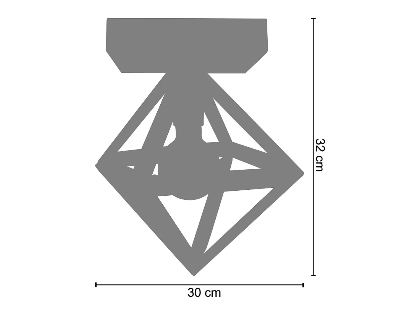 TOSEL Plafón-Plafón ,metal,,A32xD30xP30cm Blanco