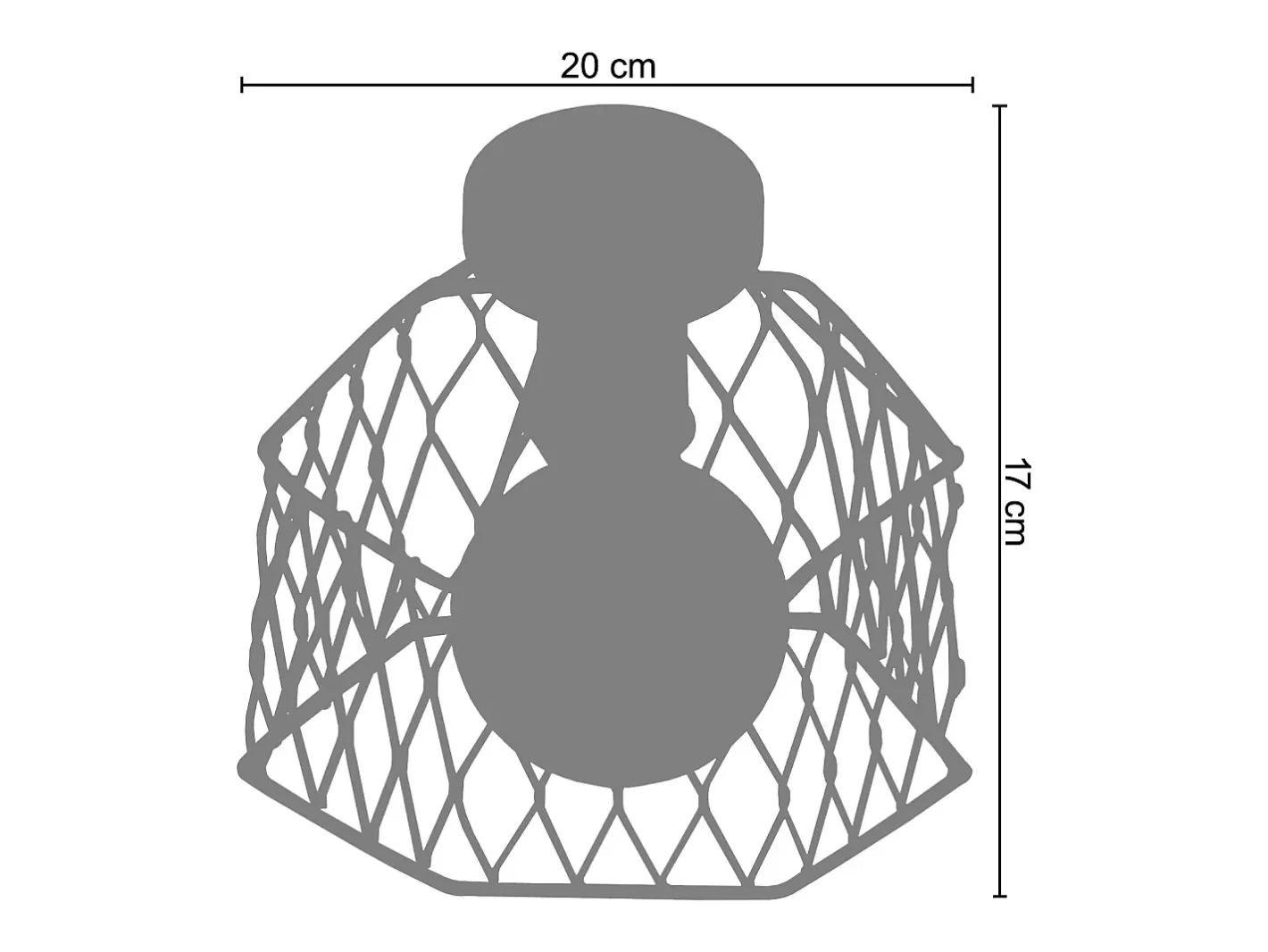 TOSEL Plafón ,metal, ,A17xD20xP20cm Negro Online