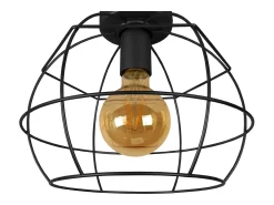 TOSEL Plafón-Plafón ,metal, ,A28xD25xP25cm Negro