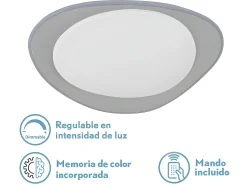 Best AKUNADECOR Plafon Daire Led 72w Regulable Control Remoto Gris