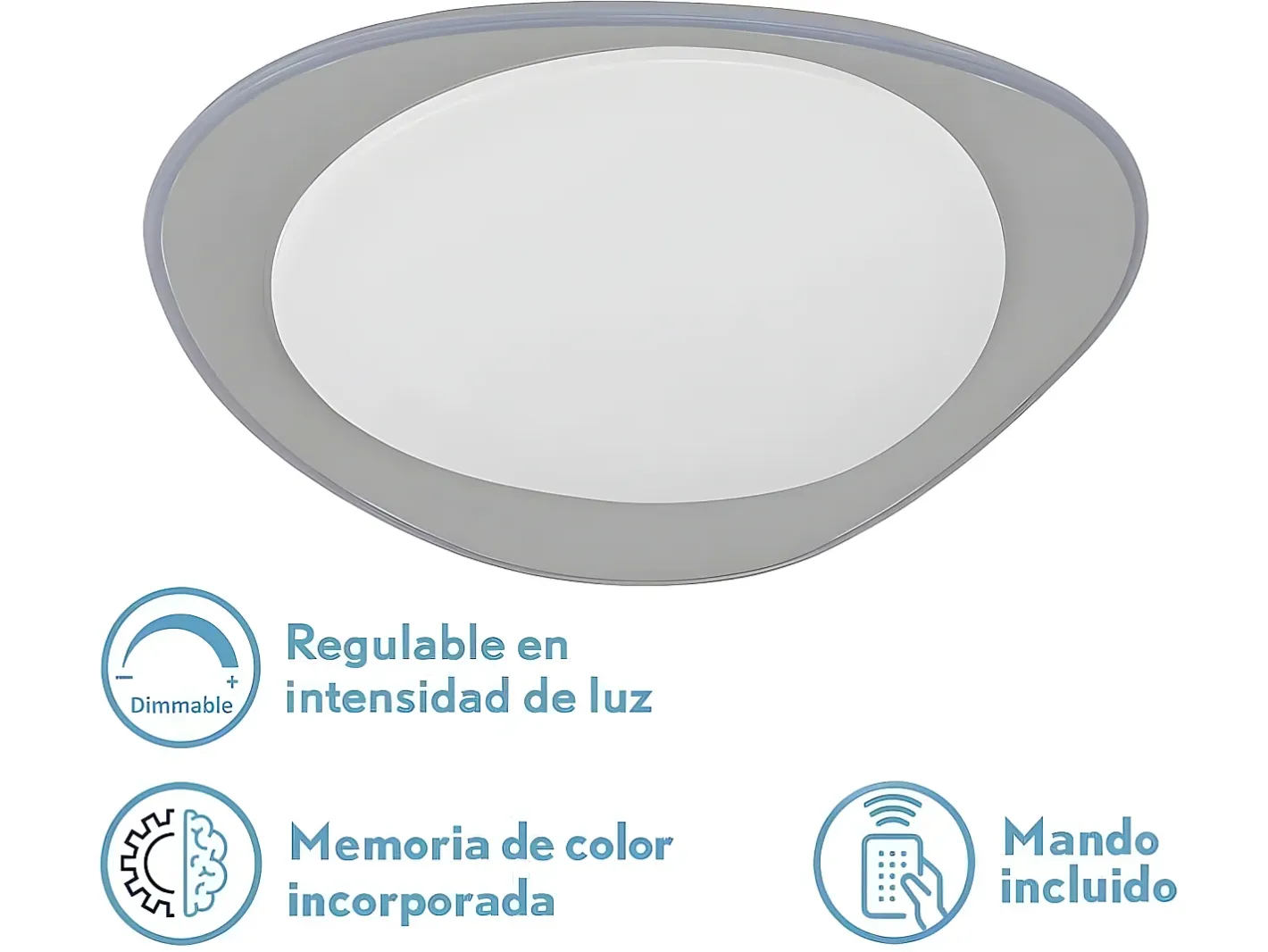 Best AKUNADECOR Plafon Daire Led 72w Regulable Control Remoto Gris